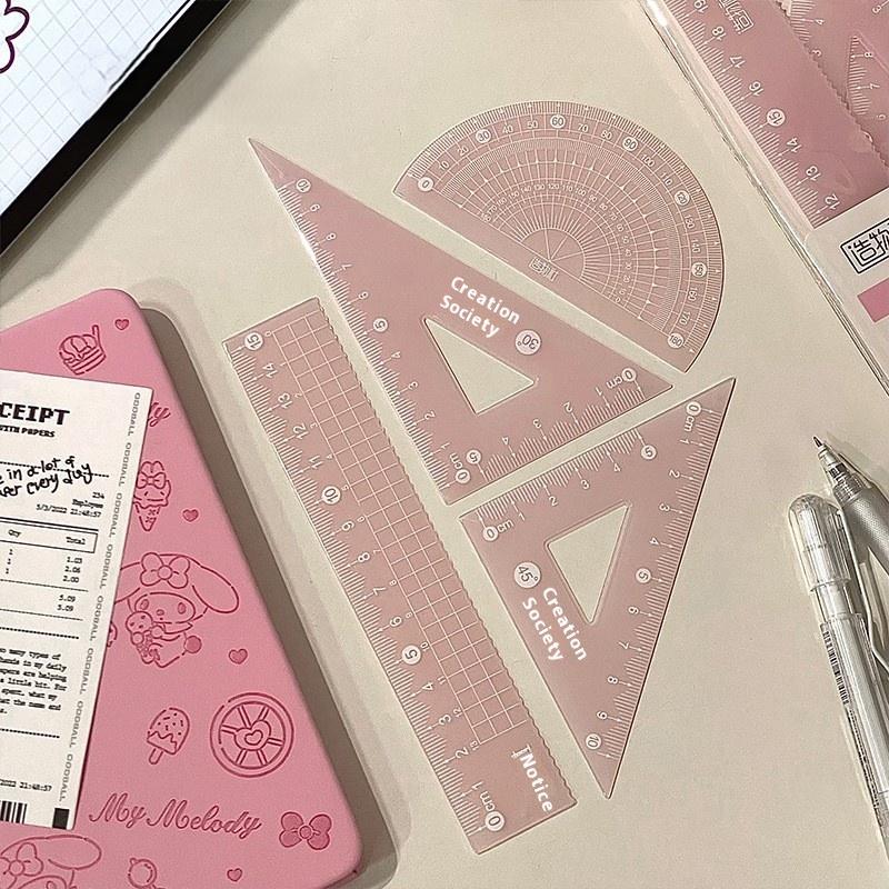 Ruler Set Transparent - Conjunto de 4 Réguas Transparentes de
