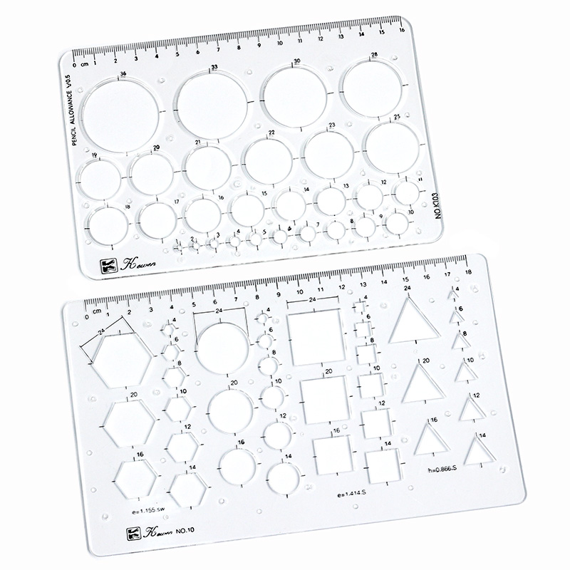 Ruler Set Transparent - Tamanho de desenho transparente régua quadrada