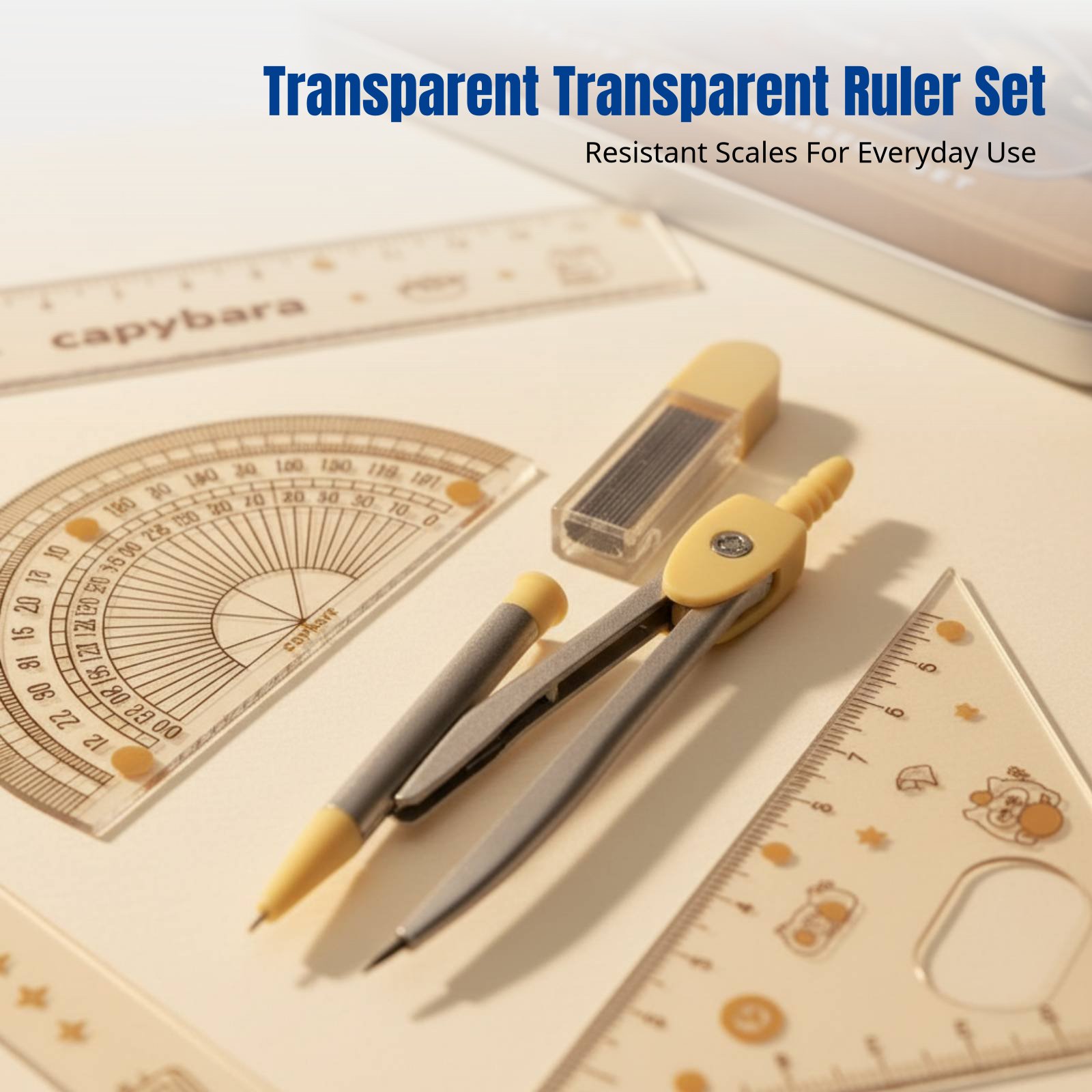 Ruler Set Transparent - Conjunto de Réguas para Estudantes, Tema