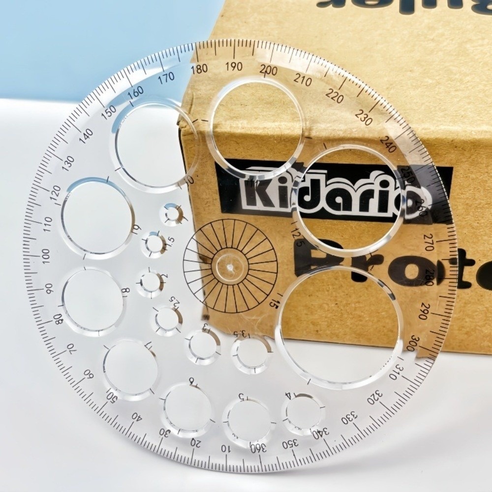 Régua Circular de Plástico par - Ruler Set Transparent avaliação e preço