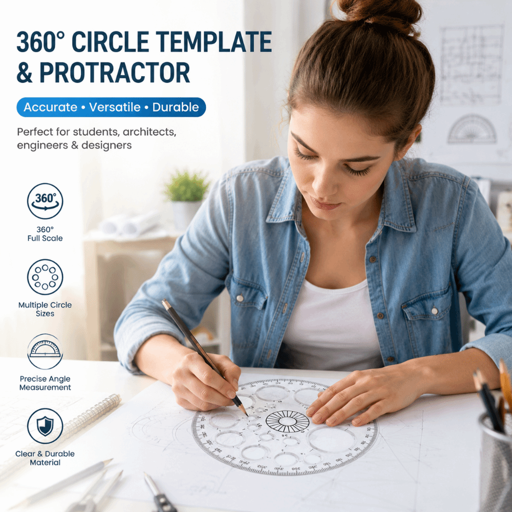 Régua Circular de Plástico par - Ruler Set Transparent avaliação e preço