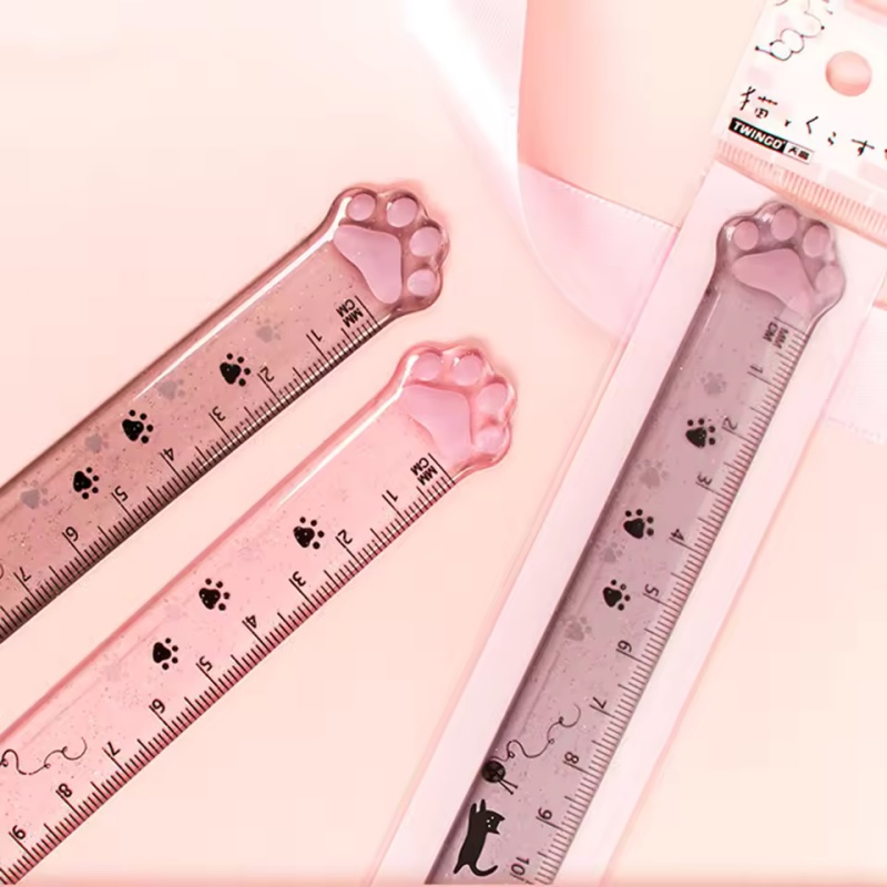 Régua com design de pata de ga - Ruler Set Transparent avaliação e preço