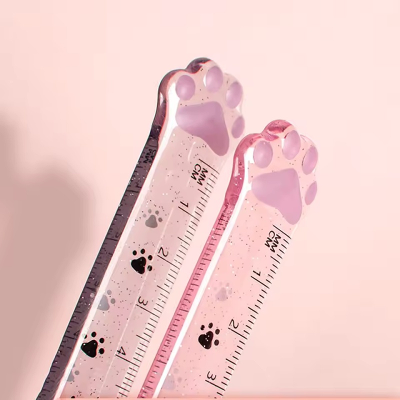 Régua com design de pata de ga - Ruler Set Transparent avaliação e preço