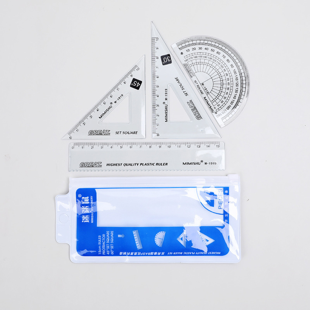 Conjunto de réguas de plástico - Ruler Set Transparent avaliação e preço