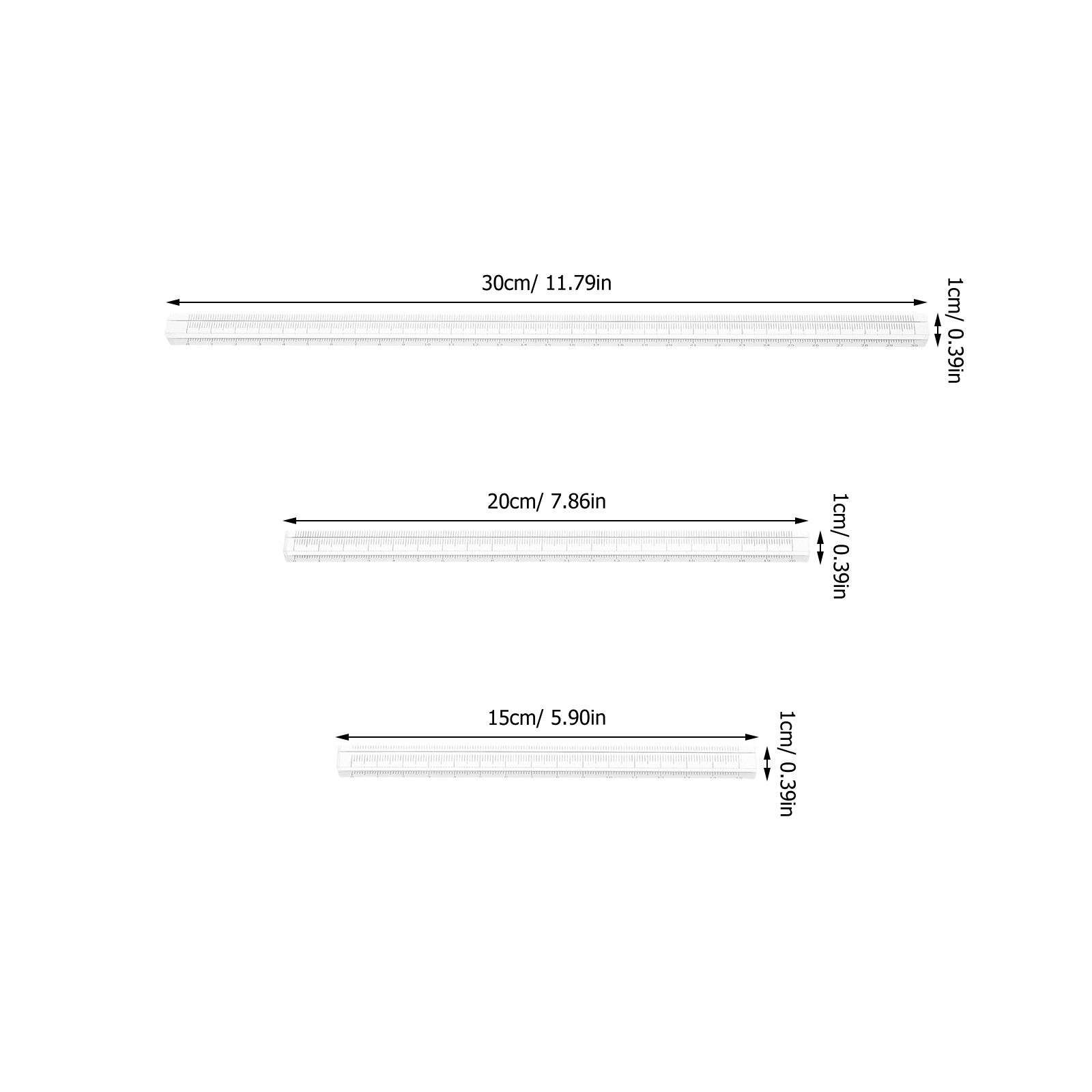 Conjunto de 3 Réguas Transpare - Ruler Set Transparent avaliação e preço